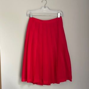 Pleated Red Delicate Midi Skirt Tristan - 4